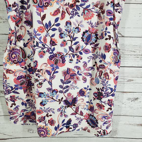 I.B. Diffusion Floral Paisley Cotton Sleeveless Side Pockets Dress Size 2X - Picture 5 of 15